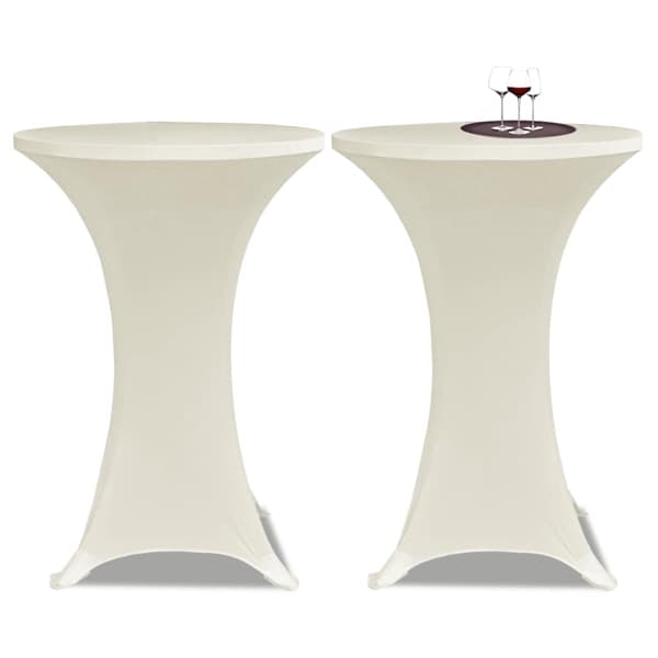 vidaXL Duk till ståbord Ø80 Stretch Creme 2-pack Creme