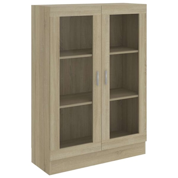vidaXL Vitrinskåp sonoma-ek 82,5x30,5x115 cm konstruerat trä Brun