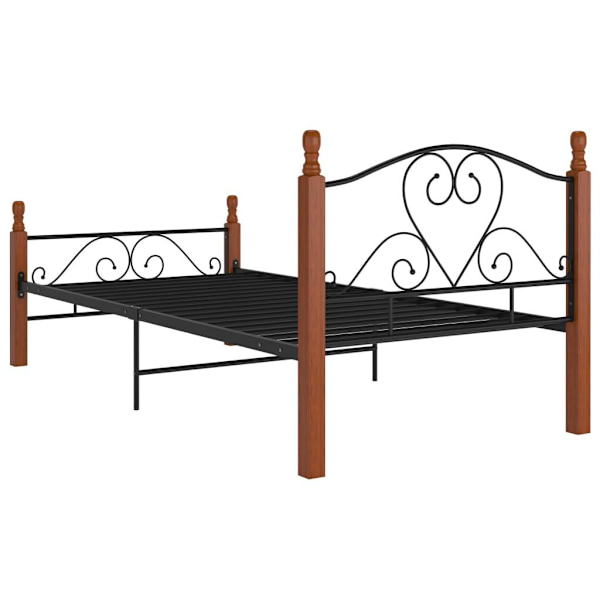 vidaXL Sängram svart metall 100x200 cm Svart