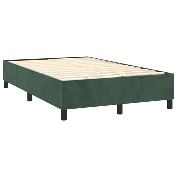vidaXL Ramsäng med madrass mörkgrön 140x190 cm sammet Grön