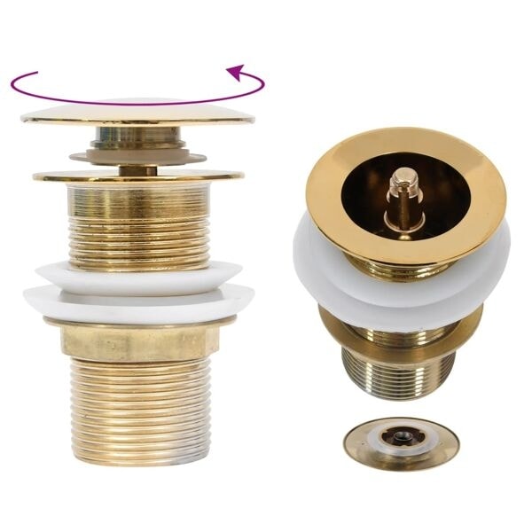vidaXL Pop-up bottenventil utan överflödesfunktion guld 6,4x6,4x9,1 cm Guld