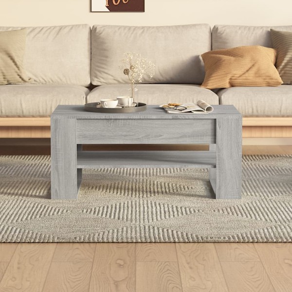 vidaXL Soffbord grå sonoma-ek 102x55x45 cm konstruerat trä grå