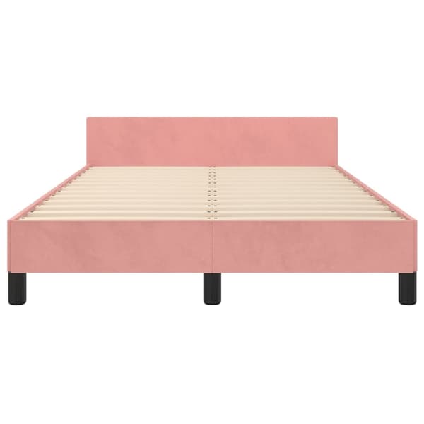 vidaXL sängram utan madrass rosa 120x190 cm sammet Rosa