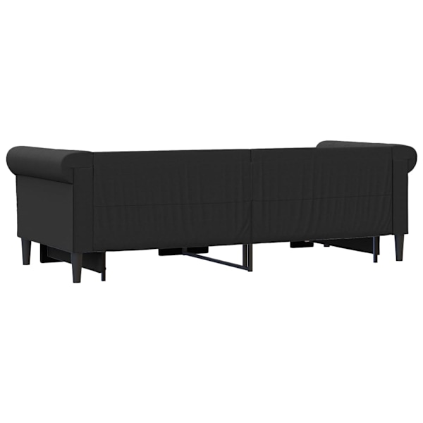 vidaXL Dagbädd utdragbar med lådor svart 90x200 cm konstläder Svart
