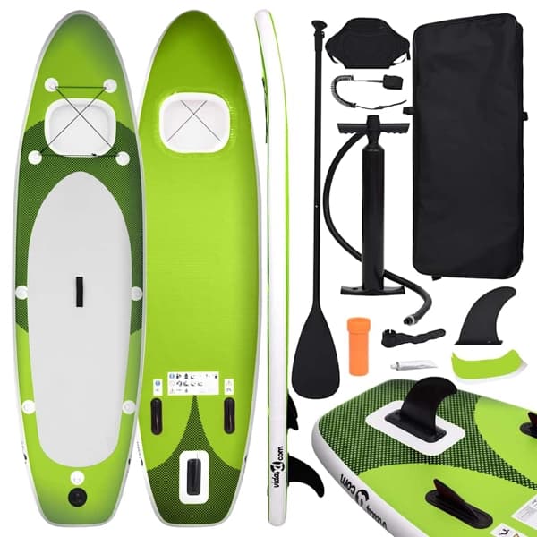 vidaXL Upplåsbar SUP-bräda set grön 300x76x10 cm Grön