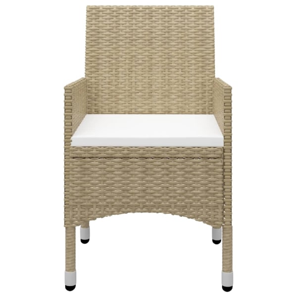 vidaXL Matgrupp för trädgården 7 delar beige Beige