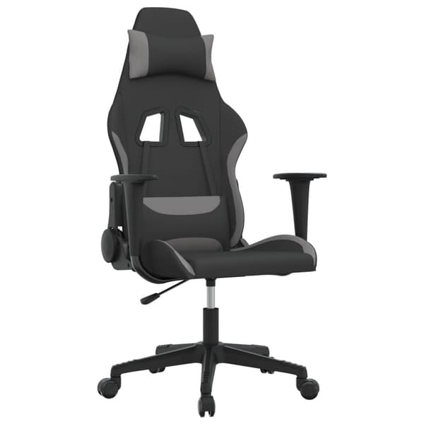 vidaXL gamingstol svart och ljusgrå tyg Grå