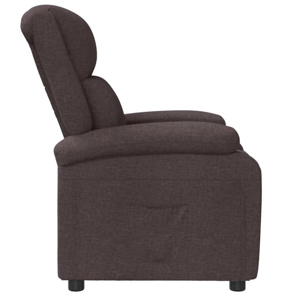 vidaXL Reclinerfåtölj mörkbrun tyg Brun