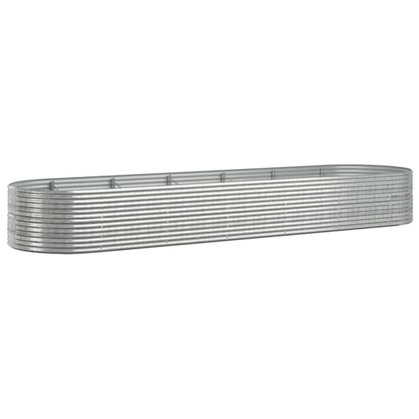 vidaXL Odlingslåda pulverlackerat stål 510x140x68 cm silver Silver