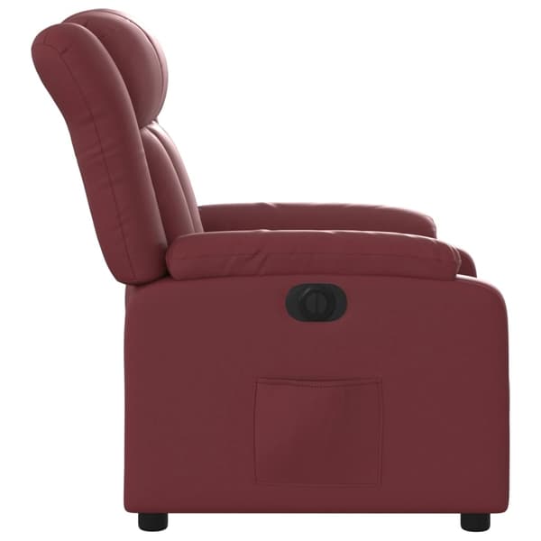 vidaXL Elektrisk reclinerfåtölj vinröd konstläder Röd