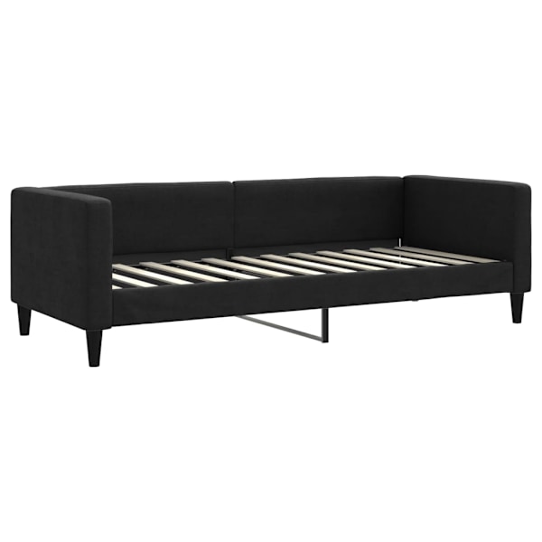 vidaXL Dagbädd med madrasser utdragbar svart 80x200 cm tyg Svart