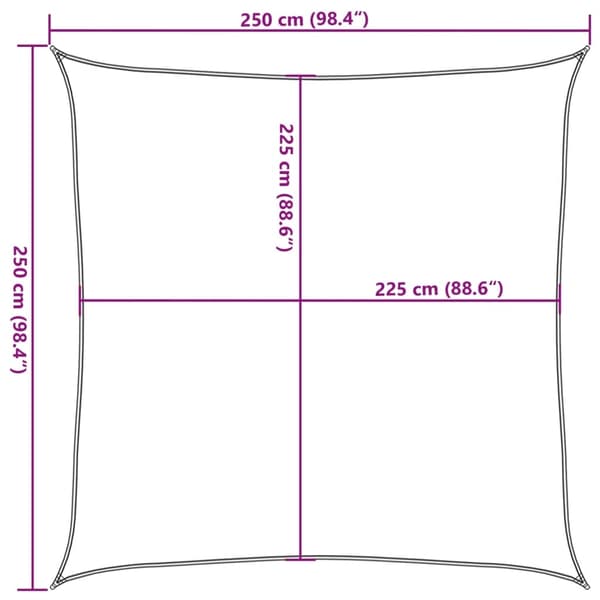 vidaXL Solsegel 160 g/m² orange 2,5x2,5 m HDPE Orange