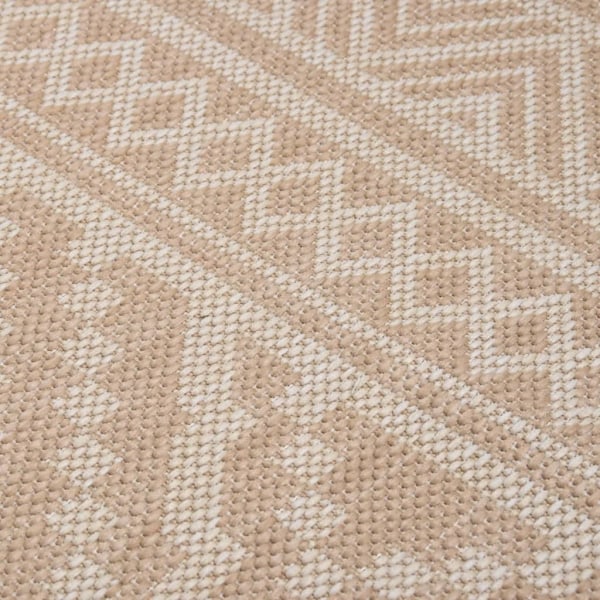 vidaXL Utomhusmatta plattvävd 120x170 cm brun ränder Brun