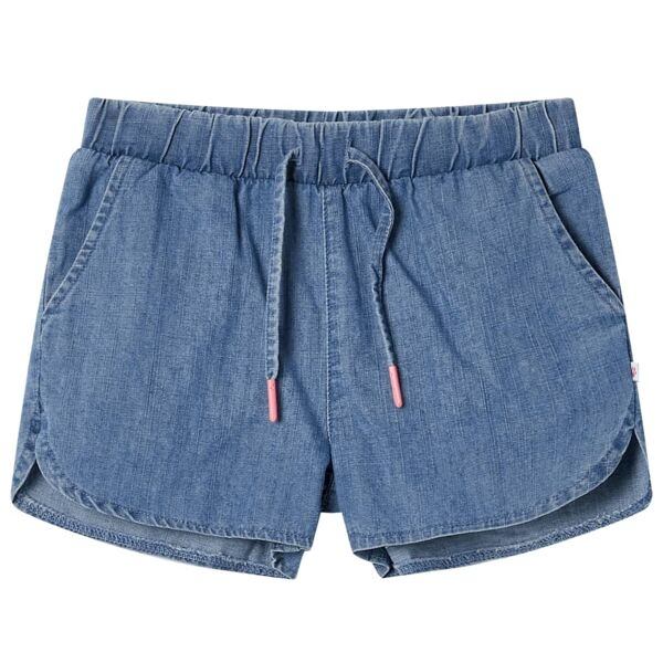 vidaXL Barnshorts denimblå 128 Blå