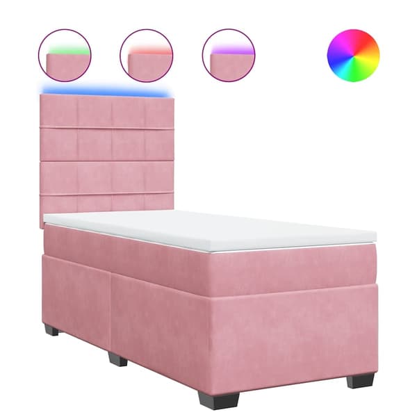 vidaXL Ramsäng med madrass rosa 100x200 cm sammet Rosa