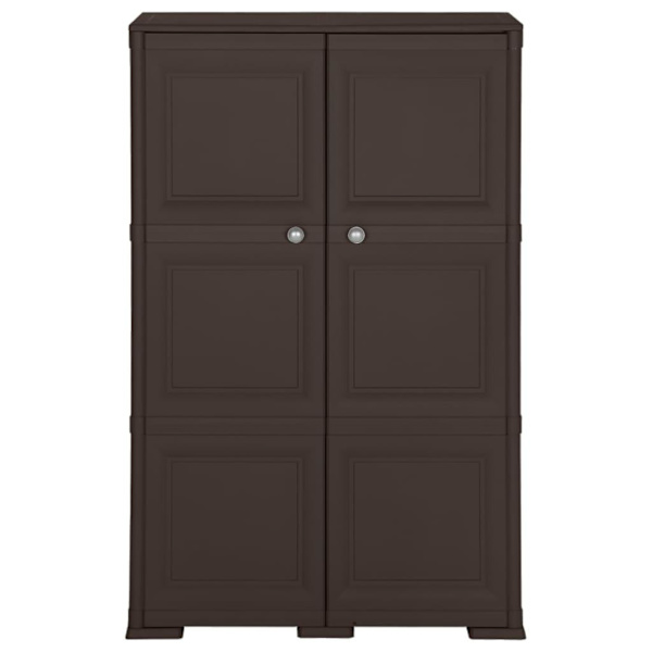 vidaXL Plastskåp 79x43x125 cm träimitation brun Brun