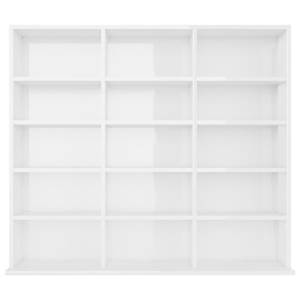 vidaXL CD-hylla vit högglans 100x23x89,5 cm konstruerat trä Vit