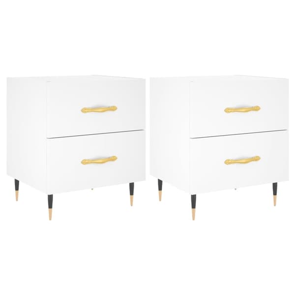 vidaXL Sängbord 2 st vit 40x35x47,5 cm konstruerat trä Vit