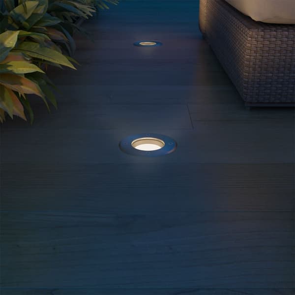 vidaXL Marklampor med LED 3 st runda Silver