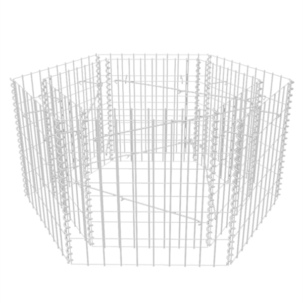 vidaXL Hexagonal planteringsgabion upphöjd 100x90x50 cm Silver