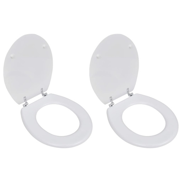 vidaXL Toalettsitsar med lock 2 st MDF vit Vit