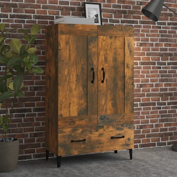 vidaXL Skåp Rökfärgad ek 70x31x115 cm konstruerat trä Brun
