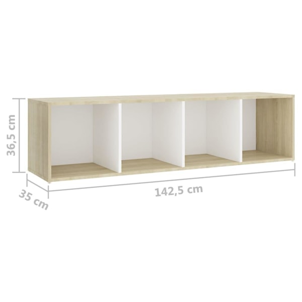 vidaXL TV-skåp 2 st vit och sonoma-ek 142,5x35x36,5 cm konstruerat trä Vit