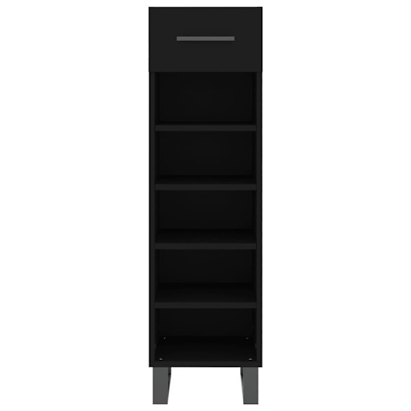 vidaXL Skohylla svart 30x35x105 cm konstruerat trä Svart