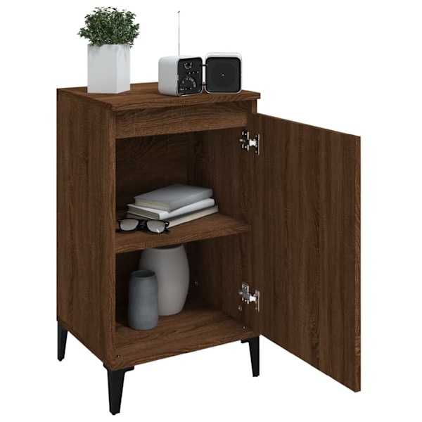 vidaXL Sängbord rökfärgad brun ek 40x35x70 cm konstruerat trä Brun