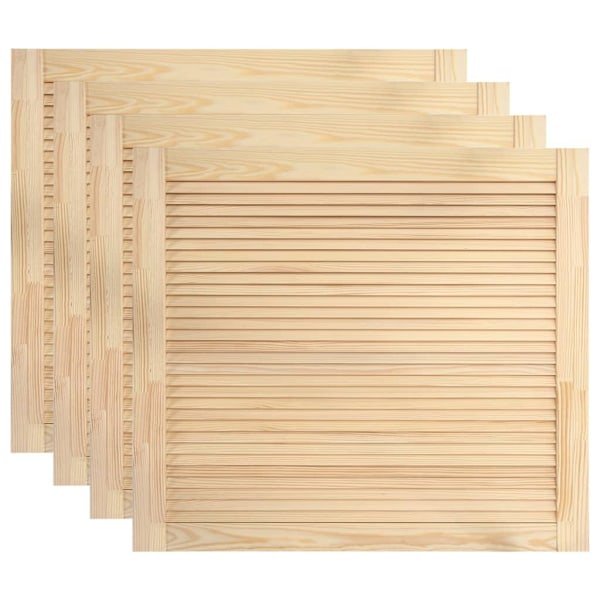 vidaXL Skåpluckor lamelldesign 4 st 39,5x49,4 cm massiv furu Brun