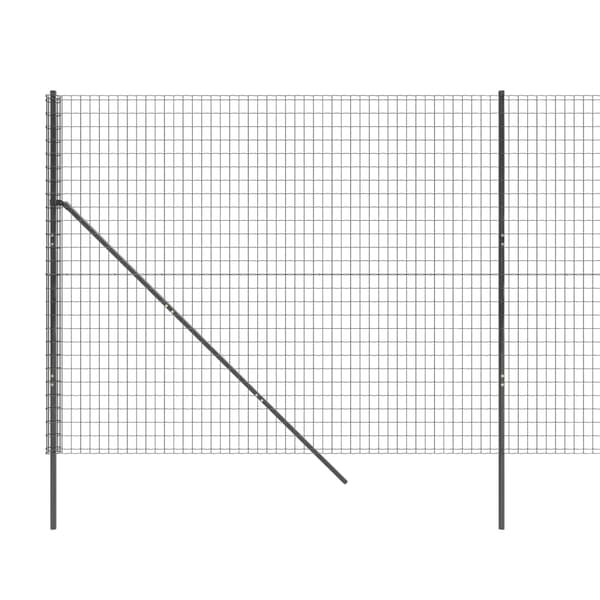 vidaXL Stängsel antracit 1,6x25 m galvaniserat stål Antracit