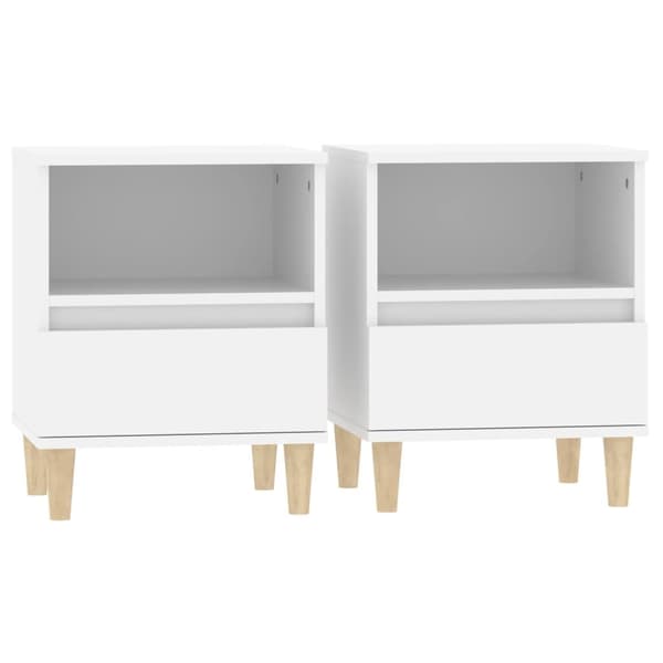 vidaXL Sängbord 2 st vit 40x35x50 cm Vit