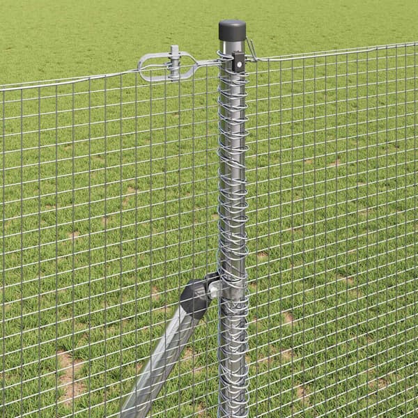vidaXL Svetsat trådgaller markfäste 10 x 1,2 m Galvaniserat stål Mesh Silver