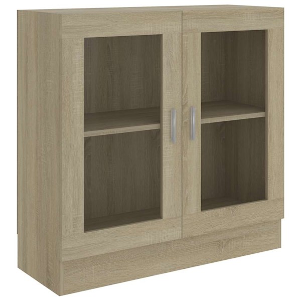 vidaXL Vitrinskåp sonoma-ek 82,5x30,5x80 cm konstruerat trä Brun