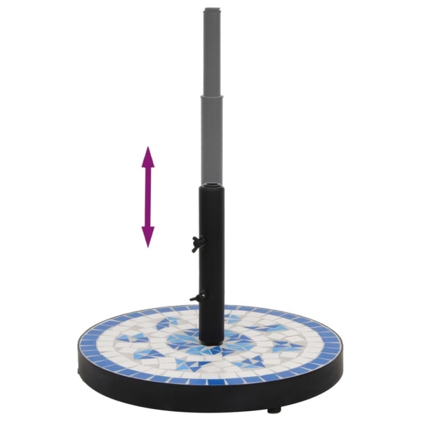 vidaXL Parasollfot blå och vit rund 12 kg Blå