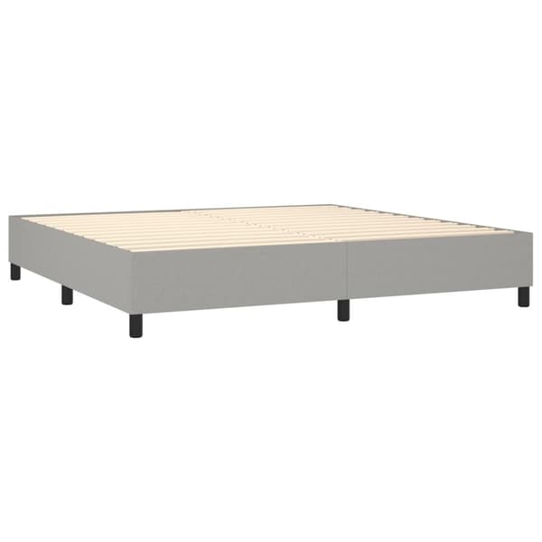 vidaXL Ramsäng med madrass ljusgrå 200x200 cm tyg Grå