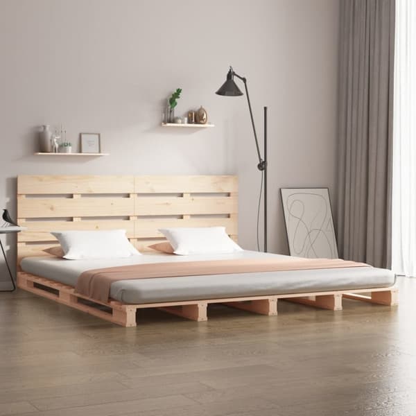 vidaXL Sängram 120x190 cm massiv furu Brun