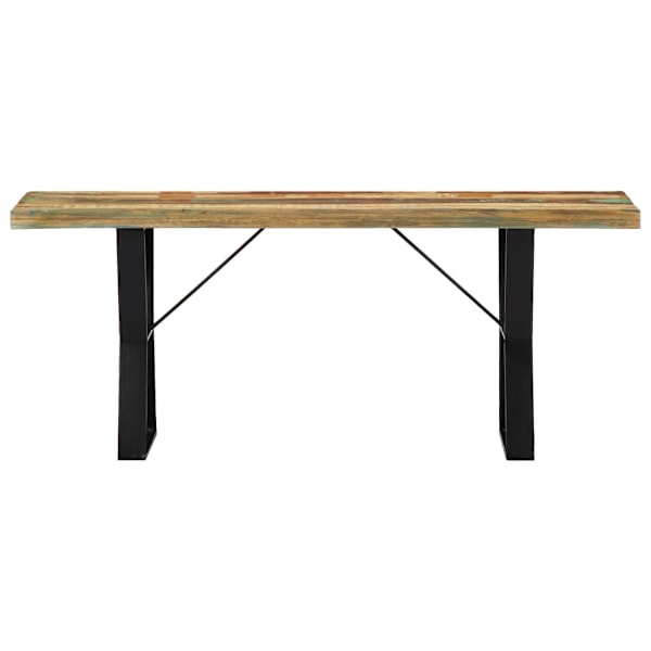 vidaXL Bänk 110 cm massivt återvunnet trä multifärg