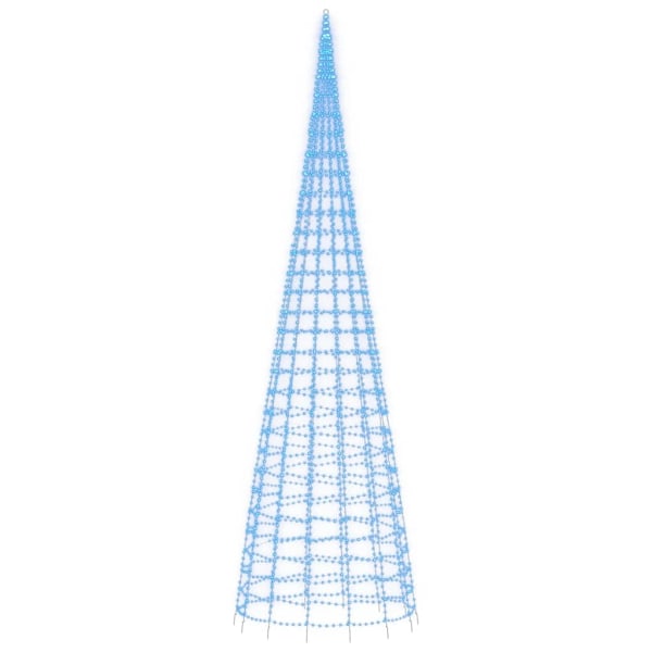 vidaXL LED julgran på flaggstång 3000 LEDs blå 800 cm Blå