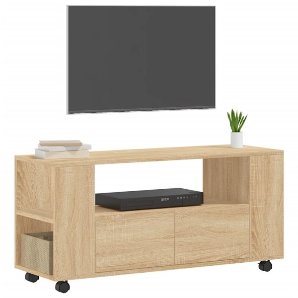 vidaXL Tv-bänk sonoma-ek 102x34,5x43 cm konstruerat trä Brun