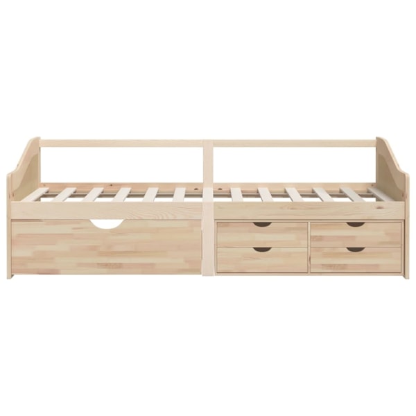vidaXL Dagbädd 3-sits med lådor massiv furu 90x200 cm Brun