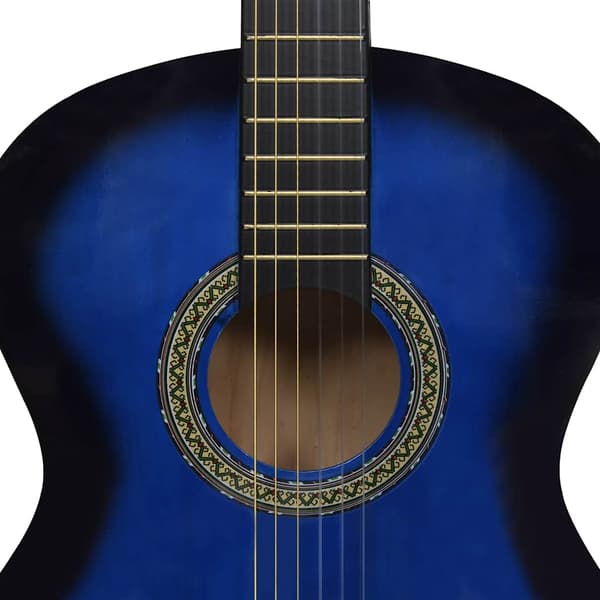 vidaXL Gitarr för nybörjare med fodral klassisk blå 4/4 39"