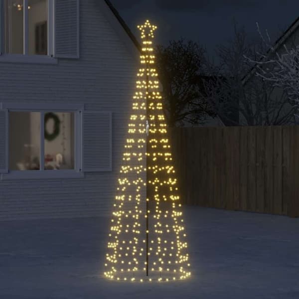 vidaXL LED julgran med spikar 570 LED varmvit 300 cm Vit