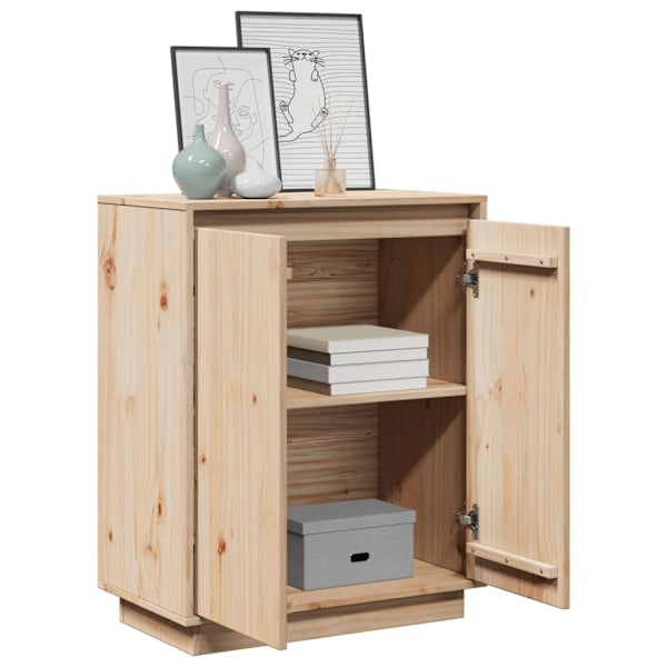 vidaXL Skänk 60x34x75 cm massiv furu Brun