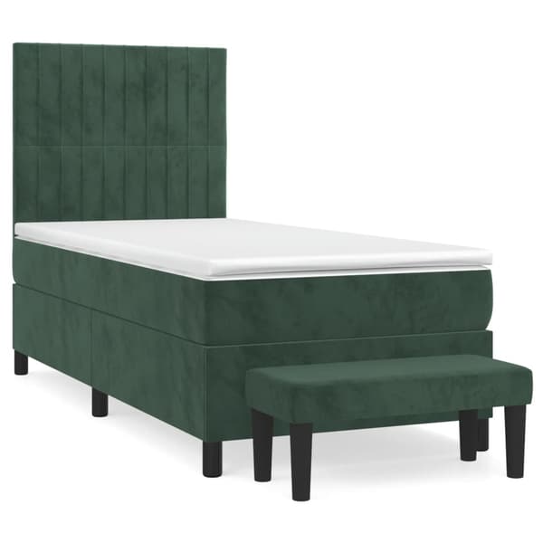 vidaXL Ramsäng med madrass mörkgrön 80x200 cm sammet Grön