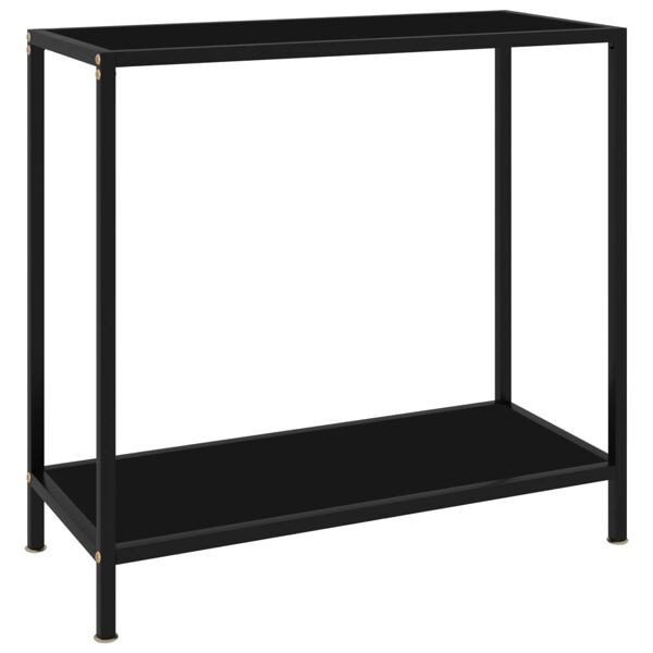 vidaXL Konsolbord svart 80x35x75 cm härdat glas Svart