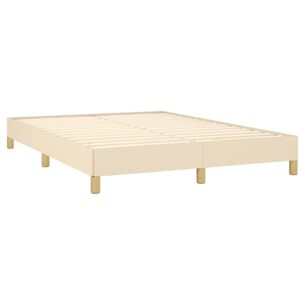 vidaXL Sängram gräddvit 140x190 cm tyg Kräm