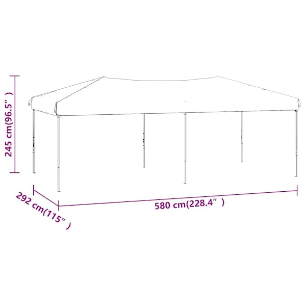 vidaXL Hopfällbart partytält med sidoväggar taupe 3x6 m Taupe