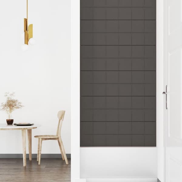 vidaXL Väggpaneler 12 st mörkgrå 90x30 cm tyg 3,24 m² Grå