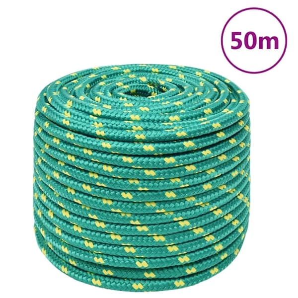 vidaXL Båtlina grön 12 mm 50 m polypropen Grön